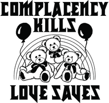 Load image into Gallery viewer, Complacency Kills/Love Saves T-Shirt (Cream)
