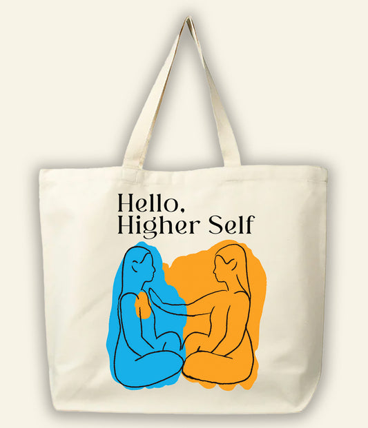 Hello Higher Self Large Tote
